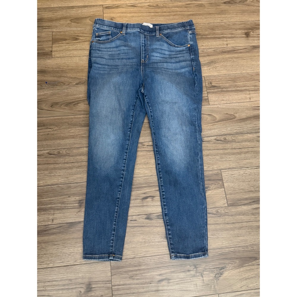 Lane Bryant Plus 16 Stretch Denim High Rise Slim Leg Blue Jeans Style 1144266